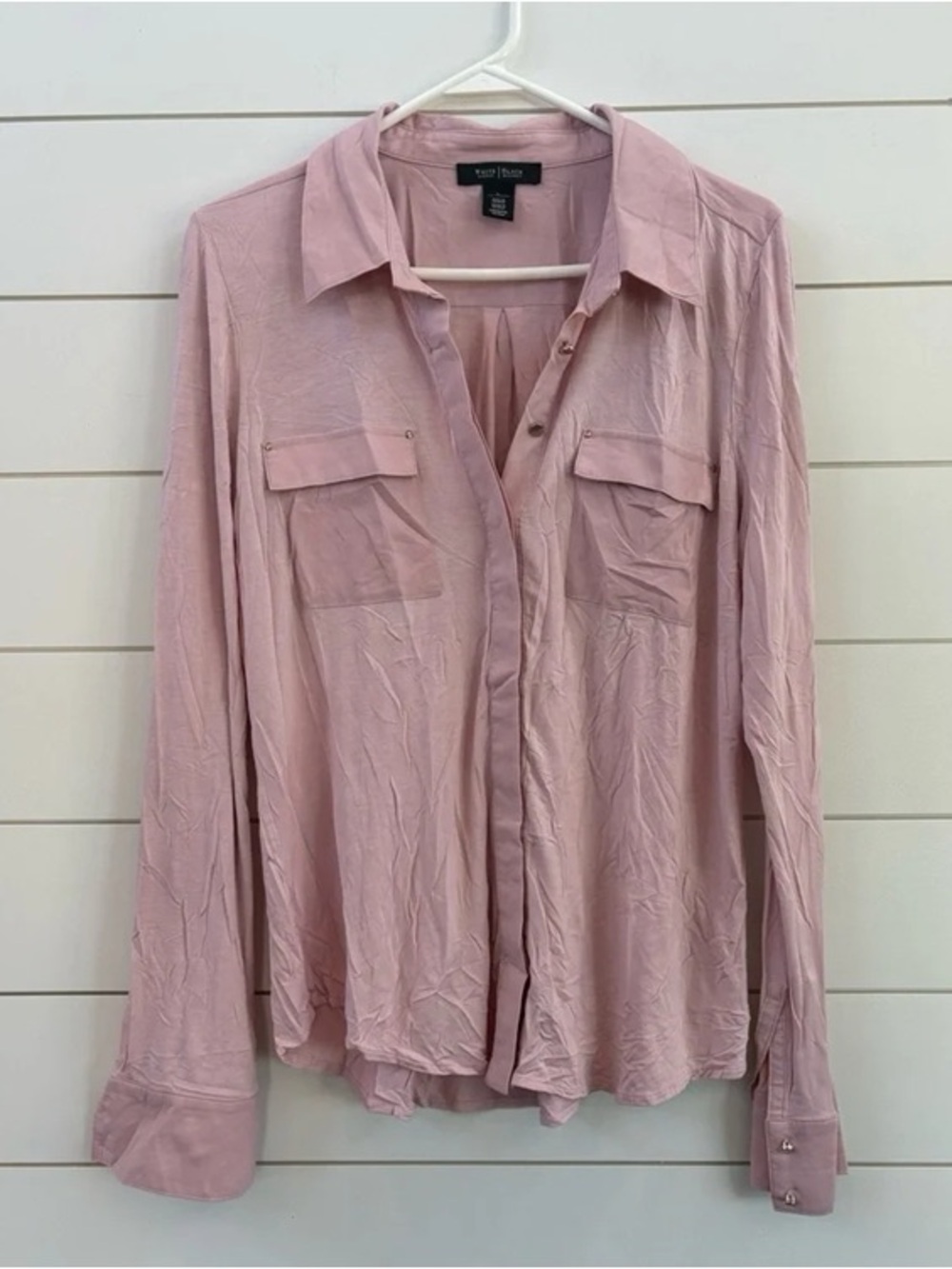 Vince Dusty Blush Button-Front Long Sleeve Shirt